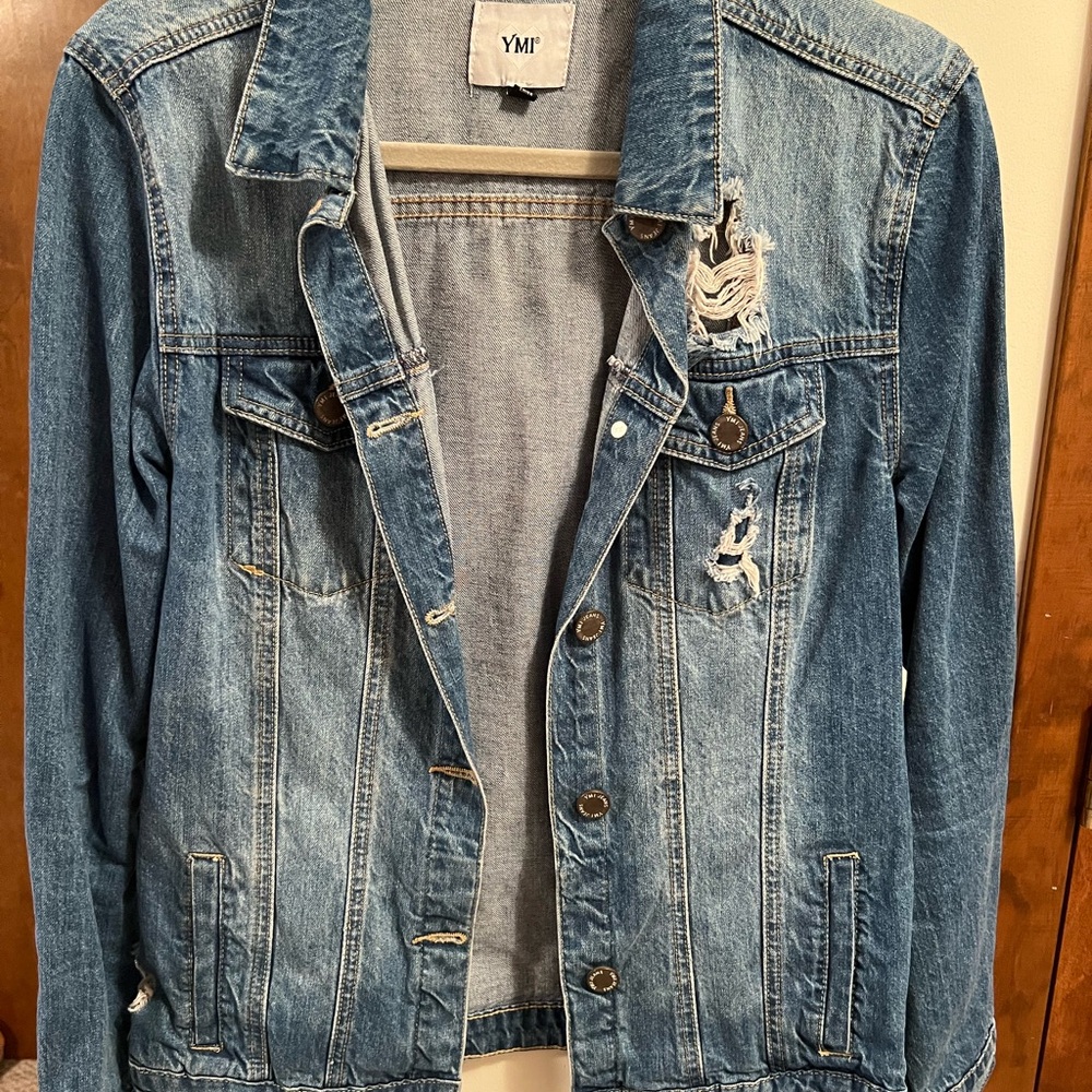 YMI Blue Jean Jacket with Embroidered Details